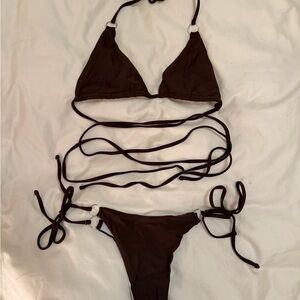SHEIN Brown Triangle Bikini